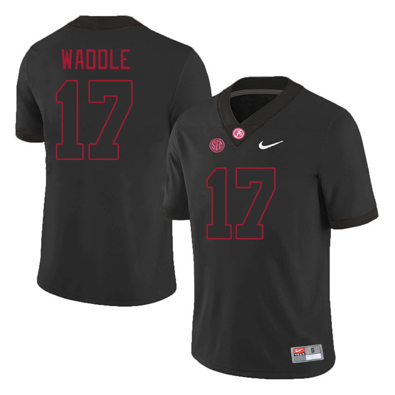 #17 Jaylen Waddle Alabama Crimson Tide Jerseys Football Stitched-Black